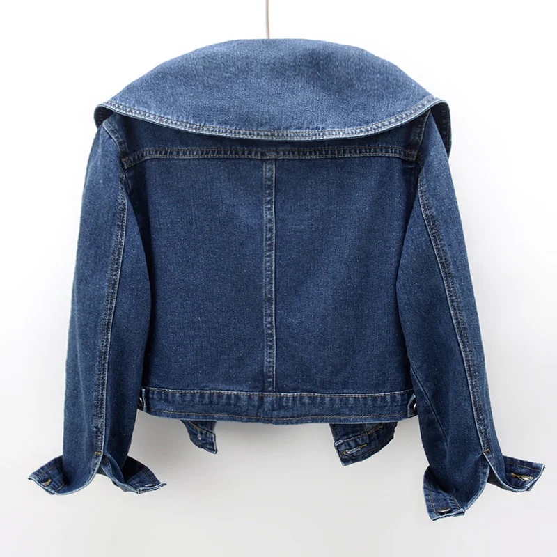 Ivette Stor Krage Denimjakke