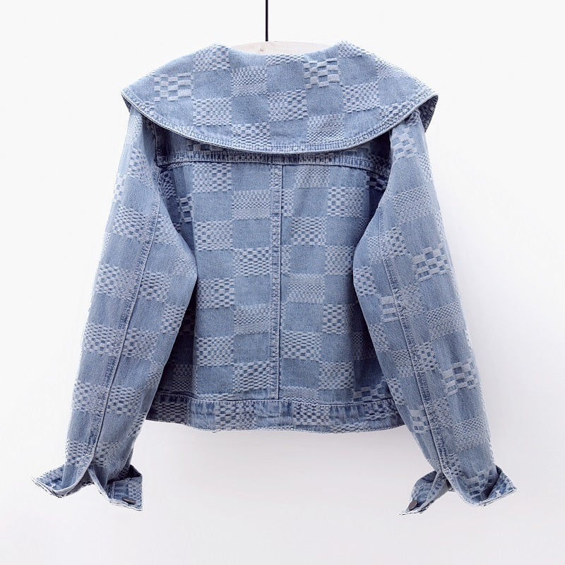 Ivette Stor Krage Denimjakke