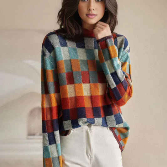 Luksuriøs Cashmere Patchwork Genser